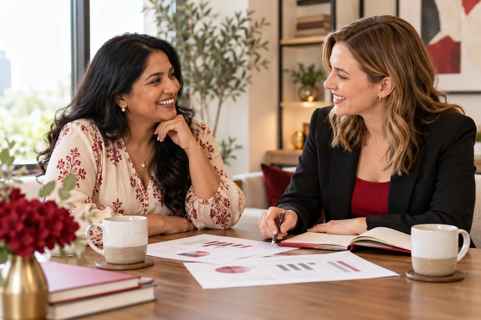An accountant reviewing figures with a client